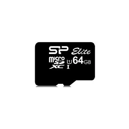 Silicon Power atmiņas karte microSDXC 64GB Elite + adapteris