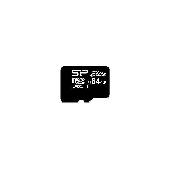 Atmiņas kartes - Silicon Power atmiņas karte microSDXC 64GB Elite + adapteris - ātri pasūtīt no ražotāja