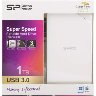 Citie diski & SSD - Silicon Power ārējais cietais disks Stream S03 1TB, balts - ātri pasūtīt no ražotāja