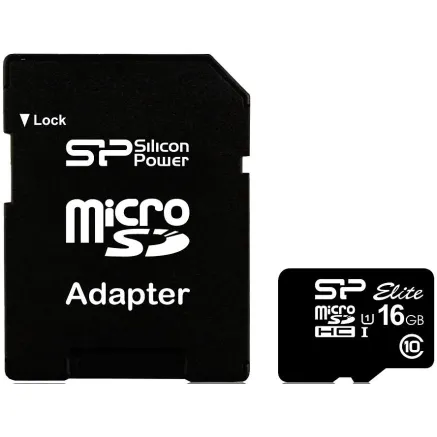Silicon Power atmiņas karte microSDHC 16GB Elite + adapteris