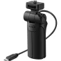 Sony VCT‑SGR1 2‑in‑1 shooting grip and mini tripod, black, with attached USB cable and mounting screw, for Sony Cyber‑shot cameras