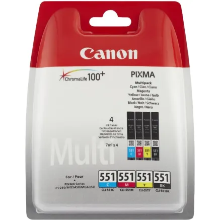 Canon tintes kasetne CLI-551 Multipack, krāsu/melna