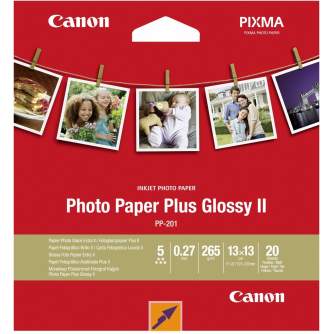Photo paper for printing - Canon fotopapīrs PP-201 13x13 glancēts 265g 20 lapas - quick order from manufacturer