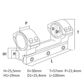 Optiskie tēmekļi - Konus Universal Mount for 30-25,4 mm - ātri pasūtīt no ražotāja