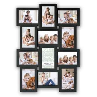 Photo Frames - Zep Collage Photo Frame PI02584 Black for 12 Photos - quick order from manufacturer
