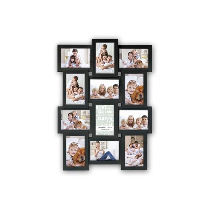 Photo Frames - Zep Collage Photo Frame PI02584 Black for 12 Photos - quick order from manufacturer