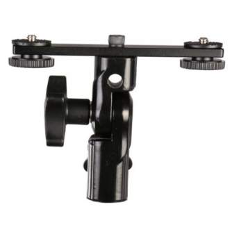 Acessories for flashes - Falcon Eyes Twin Mount Tilting Bracket + 2 x Hotshoe CLD-14A - quick order from manufacturer