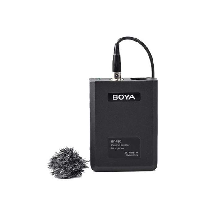 Bezvadu piespraužamie mikrofoni - Boya Cardioid Lavalier Microphone BY- F8C for Video or Instruments - ātri pasūtīt no ražotāja