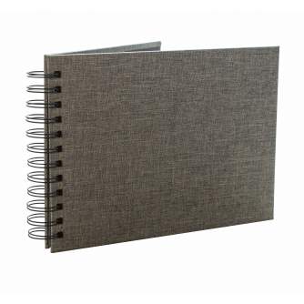 Photo Albums - FOCUS BASE LINE CANVAS WIRE-O 23X17 GREY W, BLACK SHEETS - quick order from manufacturer