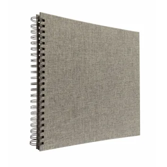 Фотоальбомы - FOCUS BASE LINE CANVAS WIRE-O 30X30 GREY W, BLACK SHEETS - быстрый заказ от производителя
