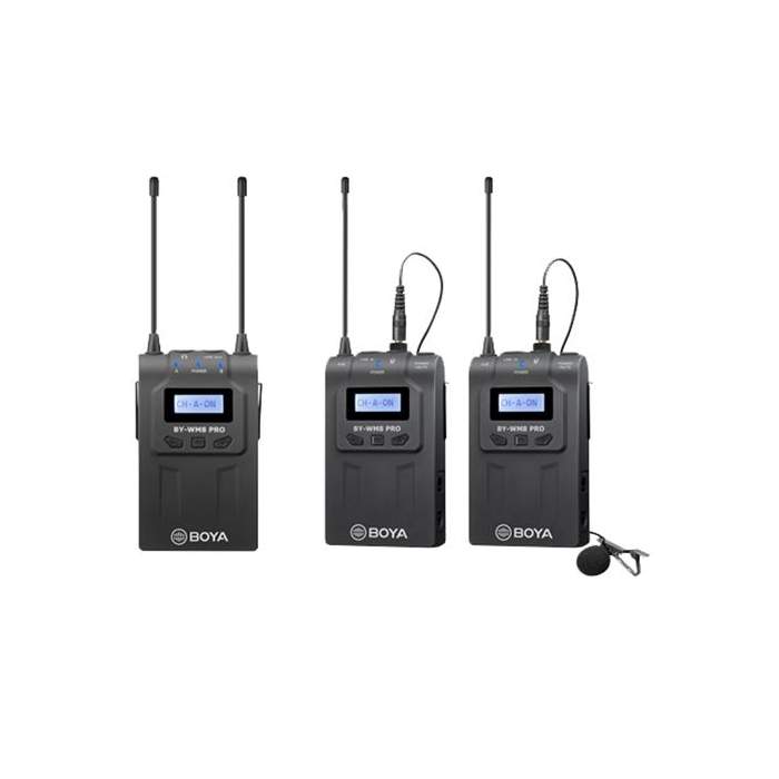 Bezvadu piespraužamie mikrofoni - Boya UHF Dual Lavalier Microphone Wireless BY-WM8 Pro-K2 - ātri pasūtīt no ražotāja