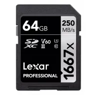 Atmiņas kartes - LEXAR PROFESSIONAL SDHC / SDXC 1667X UHS-II 64GB - ātri pasūtīt no ražotājaAtmiņas kartes - LEXAR PROFESSIONAL SDHC / SDXC 1667X UHS-II 64GB - ātri pasūtīt no ražotāja