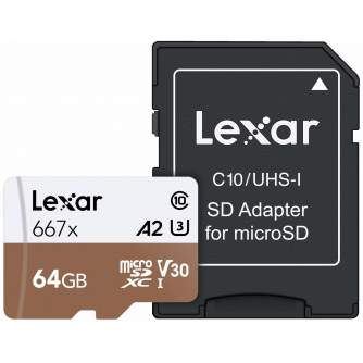 Atmiņas kartes - LEXAR HIGH-PERFORMANCE 667X MICROSDXC, 256GB - ātri pasūtīt no ražotāja