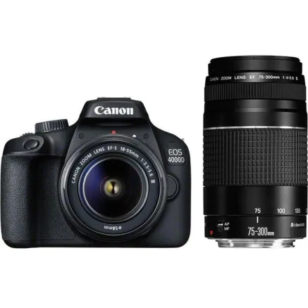 Canon EOS 4000D + 18-55mm III + 75-300mm III Kit