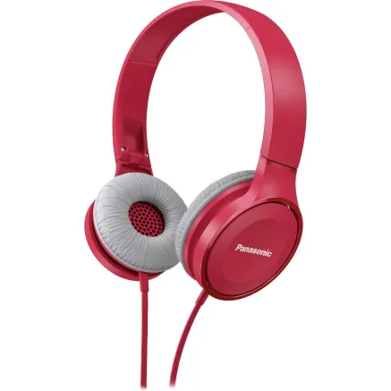 Panasonic RP-HF100E-P On-Ear Headphones, Pink, 30mm, Foldable, Lightweight