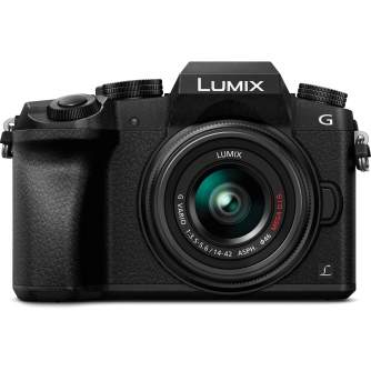 Bezspoguļa kameras - Panasonic Lumix DMC-G7 + 14-42mm komplekts, melns - perc šodien veikalā un ar piegādi