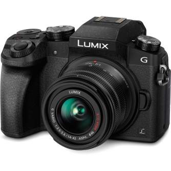 Bezspoguļa kameras - Panasonic Lumix DMC-G7 + 14-42mm komplekts, melns - perc šodien veikalā un ar piegādi