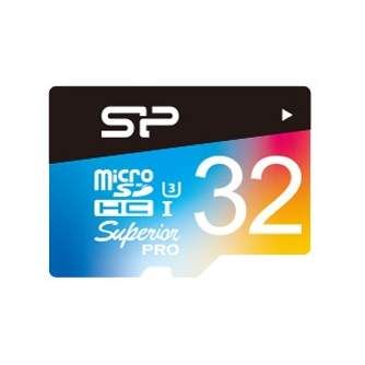 Карты памяти - Silicon Power memory card microSDHC 32GB Superior Pro Color U3 + adapter - быстрый заказ от производителя