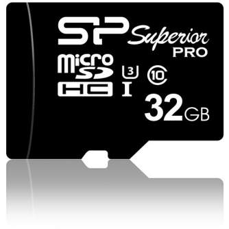 Memory Cards - Silicon Power memory card microSDHC 32GB Superior Pro U3 + adapter - quick order from manufacturer