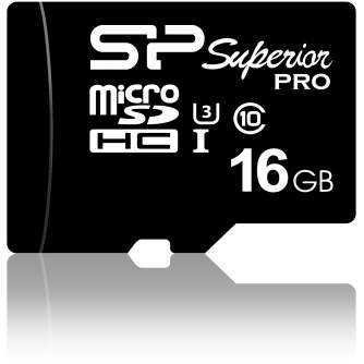 Memory Cards - Silicon Power memory card microSDHC 16GB Superior Pro U3 + adapter SP016GBSTHDU3V10SP - quick order from manufacturer
