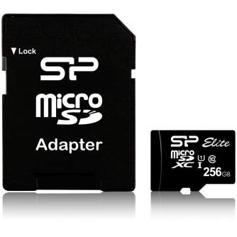 Atmiņas kartes - Silicon Power atmiņas karte microSDXC 256GB Elite UHS-I Class 10 + adapteris - ātri pasūtīt no ražotāja