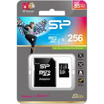 Memory Cards - Silicon Power memory card microSDXC 256GB Elite UHS-I Class 10 + adapter - quick order from manufacturer