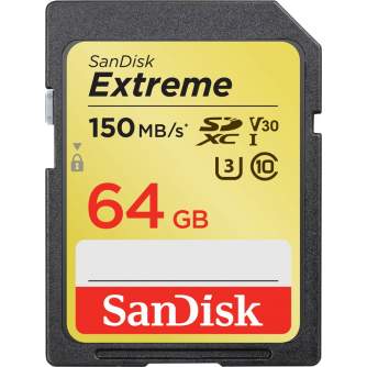 Vairs neražo - SanDisk Extreme SDXC UHS-I V30 150MB/s 64GB (SDSDXV6-064G-GNCIN)