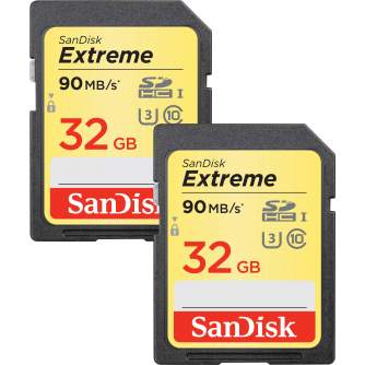 Карты памяти - Sandisk memeory card SDHC 32GB Extreme Video V30 2pcs - быстрый заказ от производителя