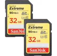 SanDisk atmiņas karte SDHC 32GB Extreme Plus 90MB/s 2gab.