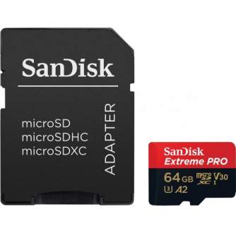 Vairs neražo - SanDisk Extreme PRO microSDXC UHS-I V30 A2 170MB/s 64GB (SDSQXCY-064G-GN6MA)