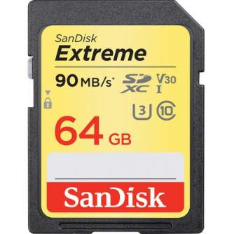 Карты памяти - SanDisk memory card SDXC 64GB Extreme 90MB/s V30 - быстрый заказ от производителя