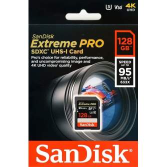 Atmiņas kartes - SanDisk memory card SDXC 128GB Extreme Pro 95MB/s V30 - ātri pasūtīt no ražotāja