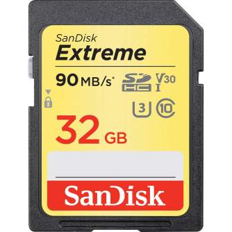 SanDisk memory card SDHC 32GB Extreme V30 90MB/s