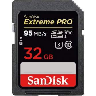 Atmiņas kartes - SanDisk memory card SDHC 32GB Extreme Pro 95MB/s V30 - ātri pasūtīt no ražotāja