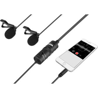 Microphones - Boya Dual Lavalier microphone for Smartphone, DSLR, Camcorders, PC - buy today in store and with delivery