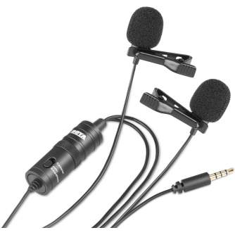 Микрофоны - Boya Dual Lavalier microphone for Smartphone, DSLR, Camcorders, PC - купить сегодня в магазине и с доставкой