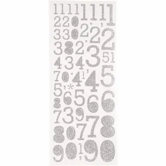 Фото подарки - FOCUS GLITTERSTICKERS SILVER NUMBERS - быстрый заказ от производителя