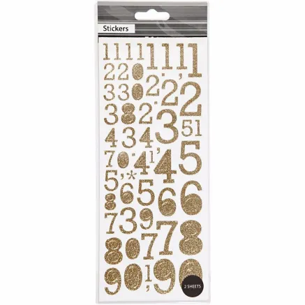 FOCUS GLITTERSTICKERS GOLD NUMBERS