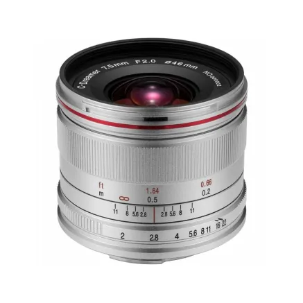 Laowa objektīvs C-Dreamer Lightweight 7.5 mm f/2.0 priekš Micro 4/3 - sudraba