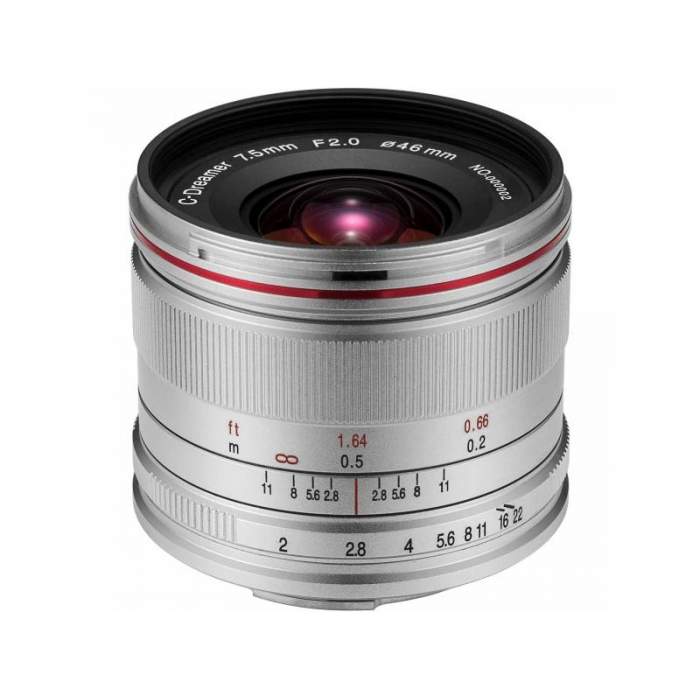 Объективы - Laowa Lens C-Dreamer Lightweight 7.5 mm f / 2.0 for Micro 4/3 - silver - быстрый заказ от производителя