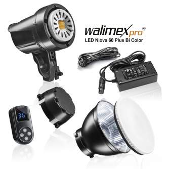 Monolight Style - Walimex pro LED Foto Video Studiol Light Niova 60 Plus Bi Color 60 Watt - quick order from manufacturer