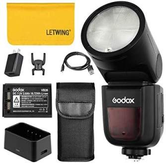 Flashes On Camera Lights - Godox V1 round head flash Canon - buy today in store and with delivery
