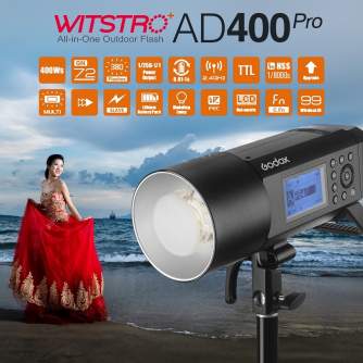 Studijas zibspuldzes - Godox AD400PRO TTL battery flash light 400WS noma