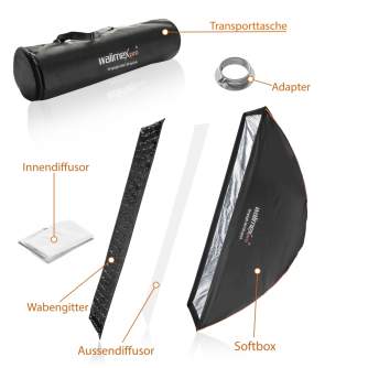 Softboksi - Walimex pro Studio Line Striplight Softbox QA 40x120cm mit Softboxadapter Profoto - ātri pasūtīt no ražotāja