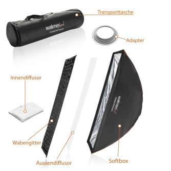 Softboksi - Walimex pro Studio Line Striplight Softbox QA 40x120cm mit Softboxadapter Hensel EH/Richter - ātri pasūtīt no ražotāja