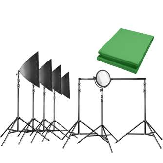 Fonu komplekti ar gaismu - walimex pro Video Greenscreen Set Pro - ātri pasūtīt no ražotāja