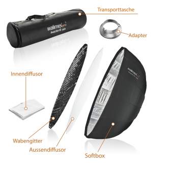 Gaismas veidotāji - Walimex pro Studio Line Beauty Dish Softbox QA105 mit Softboxadapter Aurora/Bowens - ātri pasūtīt no ražotāja