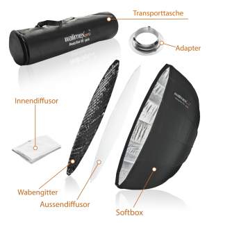 Gaismas veidotāji - Walimex pro Studio Line Beauty Dish Softbox QA105 mit Softboxadapter Walimex pro & K - ātri pasūtīt no ražotāja