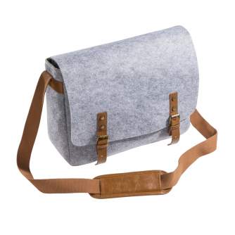 Shoulder Bags - mantona Messenger camerabag made of felt - quick order from manufacturer