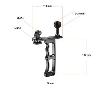 Accessories for Action Cameras - walimex pro LED Scuuba 860 handle ALU for GoPro - quick order from manufacturer